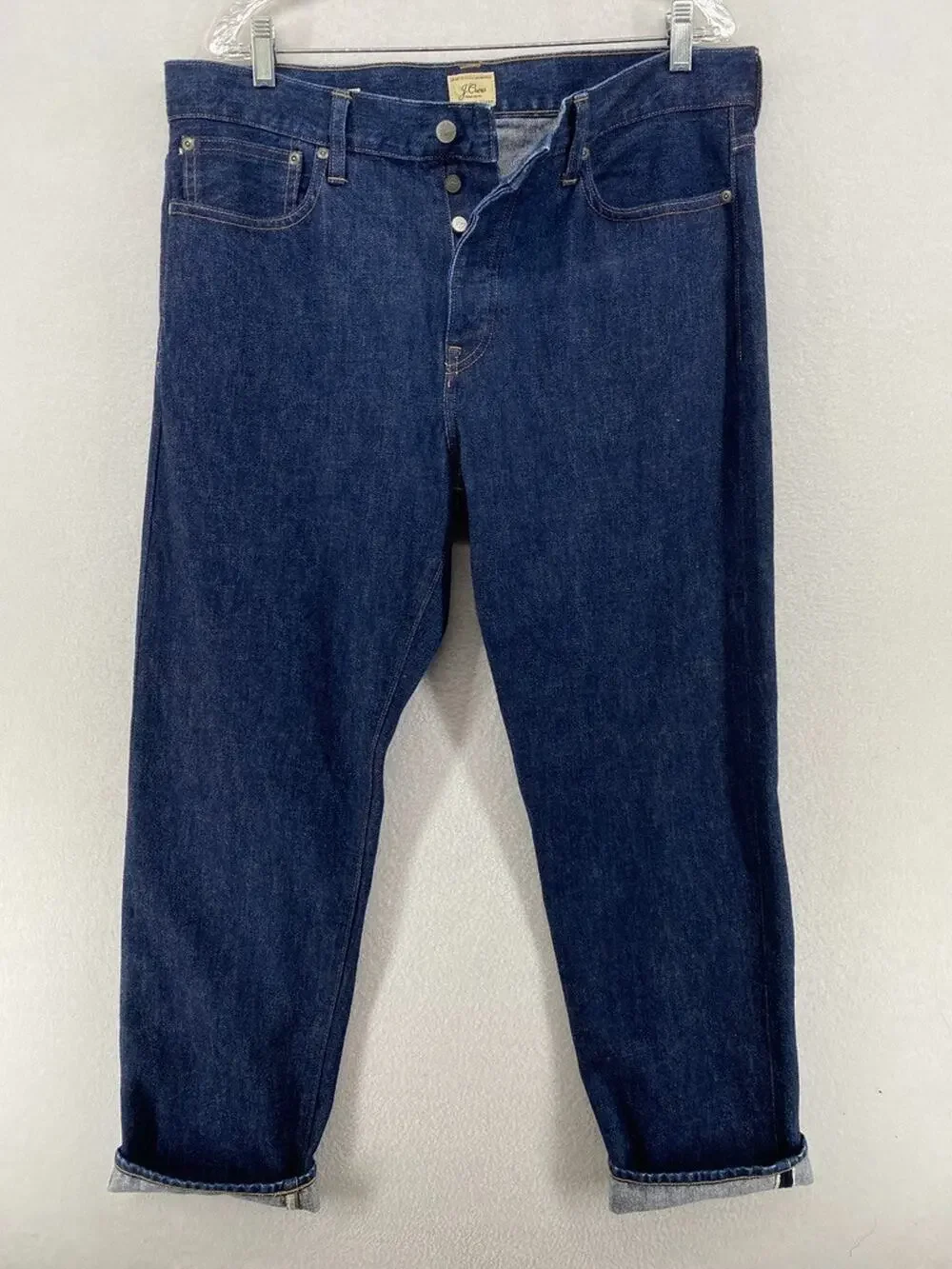 J.CREW Jeans Mens 33x32 484 Slim Fit Stretch Kurabo Japanese Denim Tapered Blue